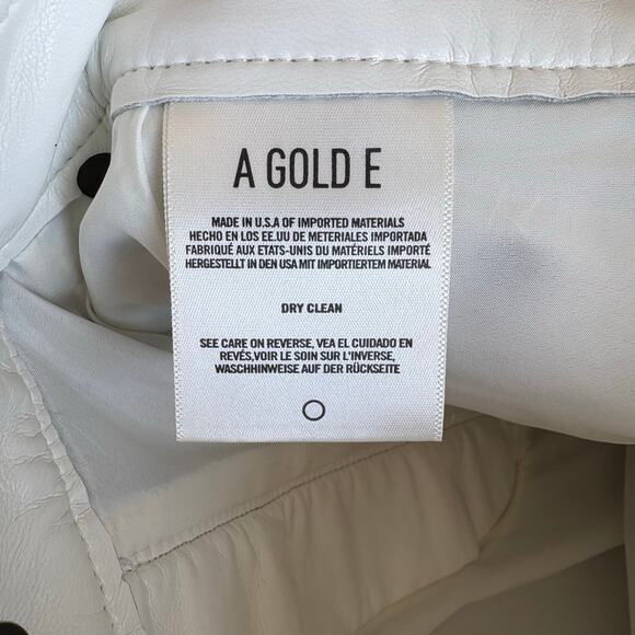 AGOLDE Recycled Leather Riley Long Pants Size 28 Lace White - Picture 9 of 11